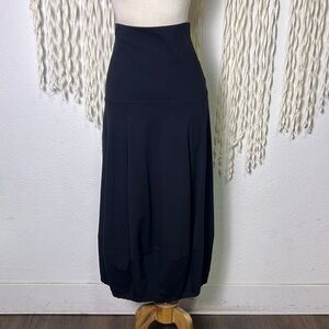Peter O Mahler Black Lagenlook Tulip Midi Skirt Size M